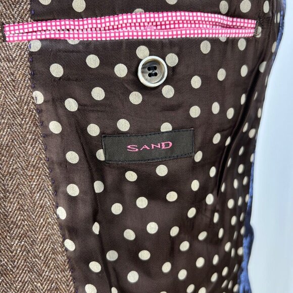 Brown Herringbone Sport Coat Size 38US\48IT - Picture 4 of 6